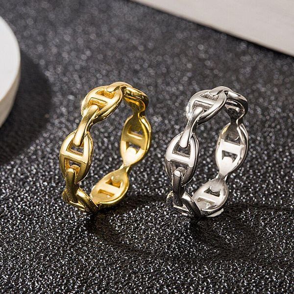 Fashion Gold Love Band Anelli Bague per Lady Women Party Wedding Lovers Gift Engagement Silver Smart Charm Designer gioielli con scatola