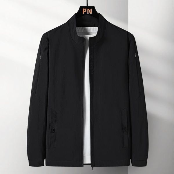 

men's jackets spring and autumn zipper casual streetwear regular fashion light luxury clothing, Black;brown