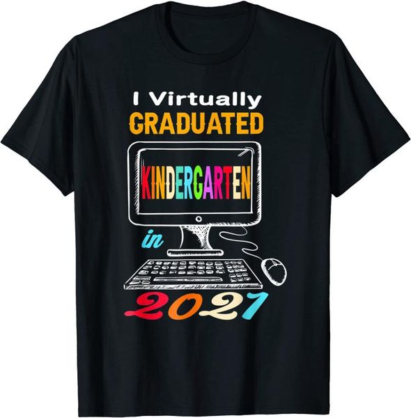 

women's t-shirt 2021 t shirt women kawaii summer i virtually graduated kindergarten class graduation tee unisex, White