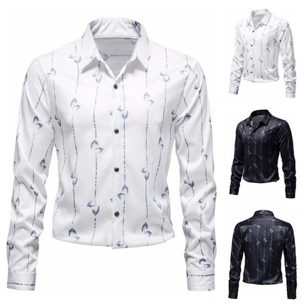 

men's casual shirts 2021 simple style long sleeve slim fit men shirt streetwear social dress autumn mens fashions jersey, White;black