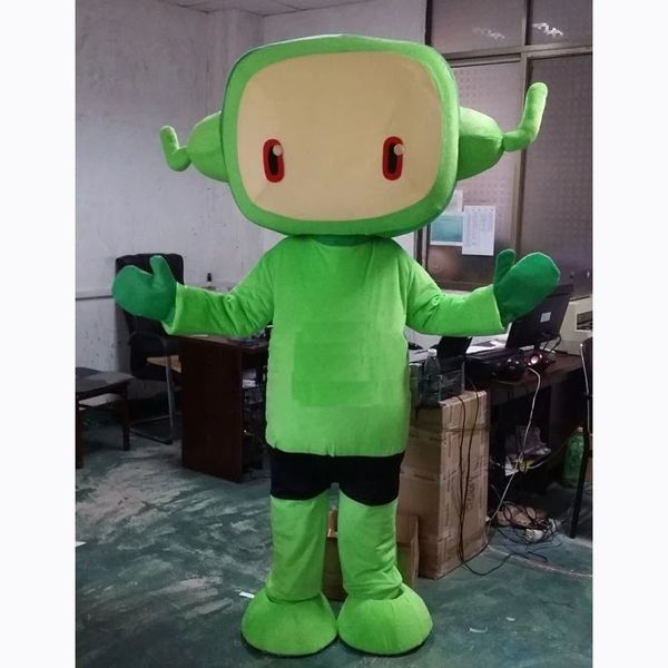 Costume della mascotte di robot verde di alta qualità Costume di Halloween Christmas Fancy Party Dress Cartoon Personaggio dei cartoni animati Carnival Unisex Adulti Autuit