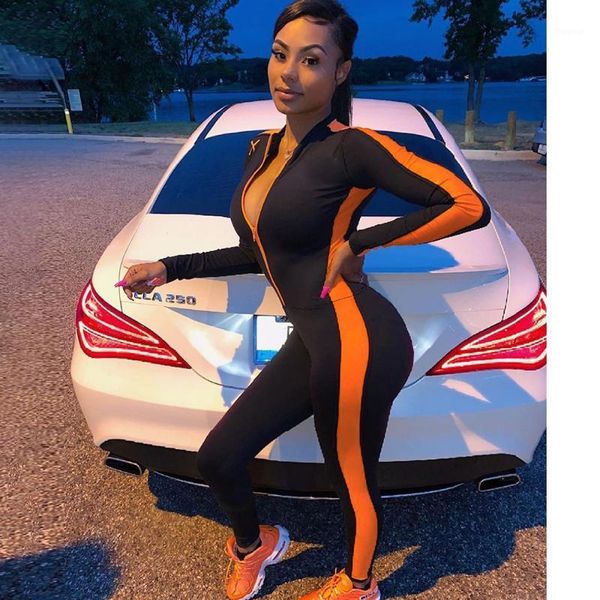 

women's pants & capris europe and the united states sell autumn 2021 wear color collision stitching fitness sports, Black;white