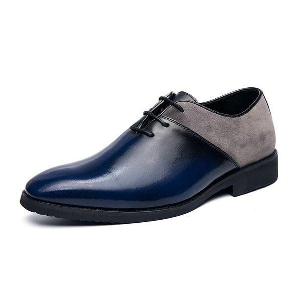 

men dress shoes 2021 spring autumn fashion lazy comfy low-heeled office round head leather lace up formal, Black