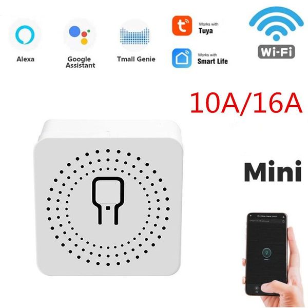 

smart home control 10a/16a mini wifi diy switch supports 2 way control, universal module, works with tuya alexa google