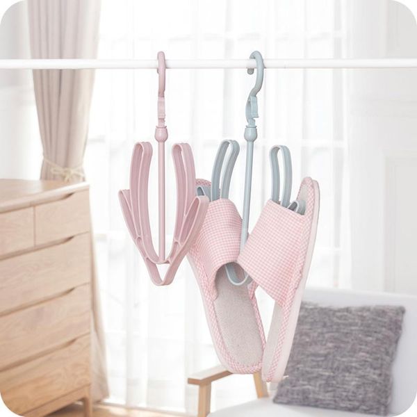 

1pc plastic drying rack shoes hanging storage shelf 2 hooks stand hanger organizer clothing & wardrobe