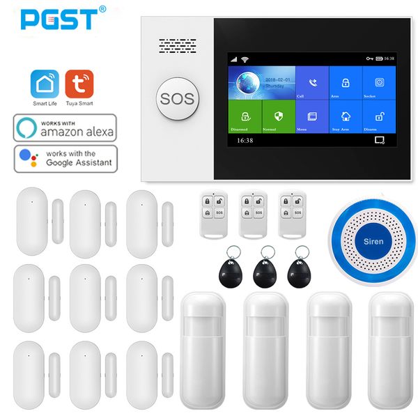 

pgst wireless wifi gsm home security with pir motion sensor detector burglar alarm system