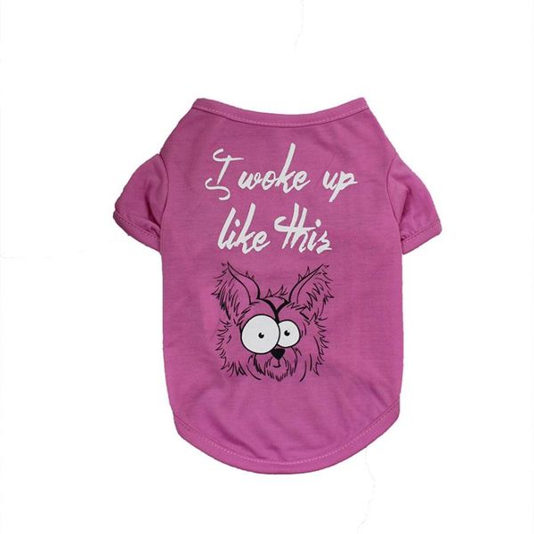 

dog apparel tailup pet t shirt spring summer polyester short-sleeve shirts for small clothes pink drop 5#