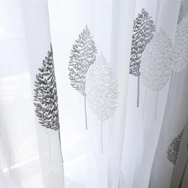 

curtain & drapes pastoral leaves window screen tulle shading floating mesh curtains home decorative balcony living room bedroom yarn dyed