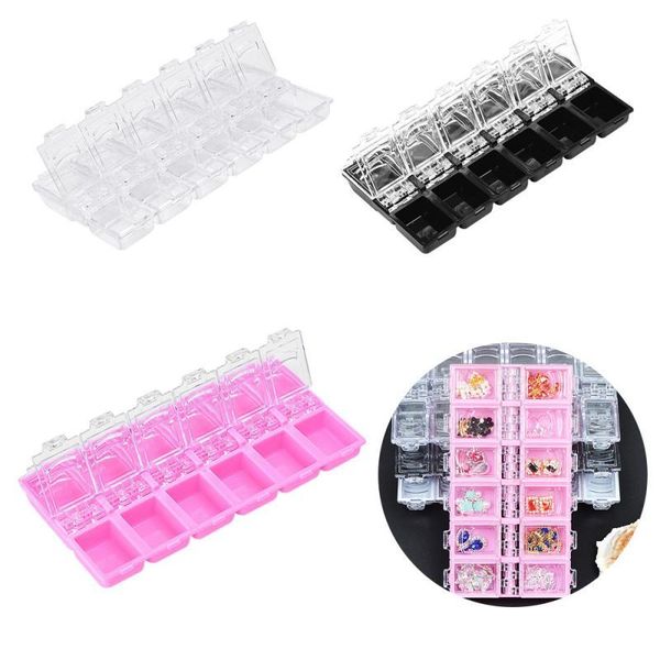 

nail art kits 12 cells decoration pearl rhinestones studs slice storage box manicure