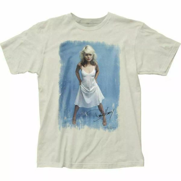 

blondie white dress t shirt mens licensed rock n roll band tee new vintage white, White;black