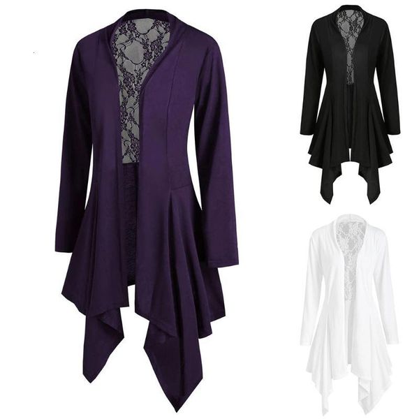 

women's jackets patchwork coat outerwear s fashion cardigan solid long sleeve lace nmw4, Black;brown