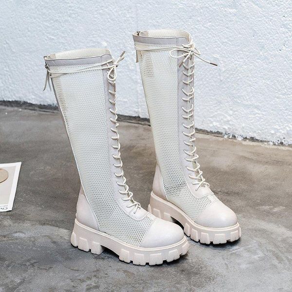 

vichelo summer shoes women round toe high heels european design solid beauty lady daily wear mid-calf boots, Black
