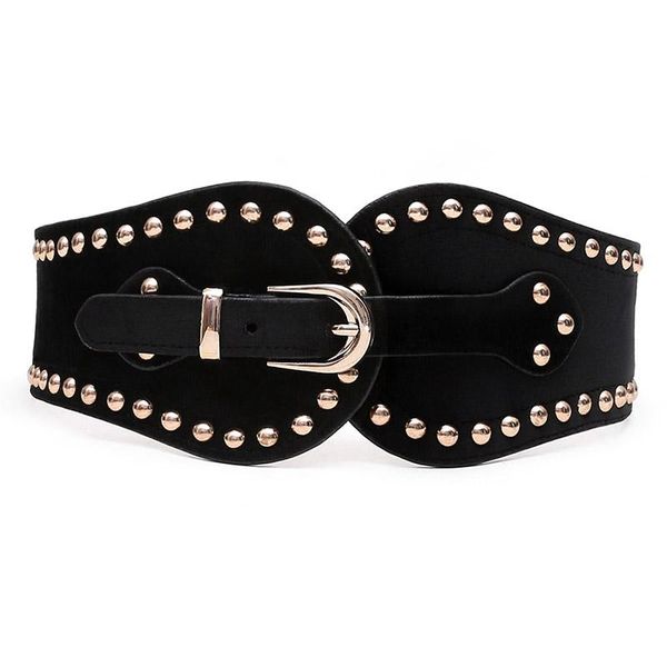 

belts fashion punk elastic waist belt width women crocodile pattern leather wide strap buckle s sw262, Black;brown