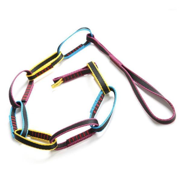 

cords, slings and webbing durable outdoor high strength 140cm rock climbing equipment downhill flat ring sling nylon chain rope tool1
