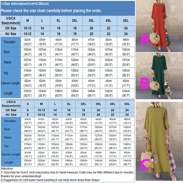 

2021vintage stitching dress womens maxi sundress zanzea 2021 casual 3/4 sleeve summer vestidos female o neck floral robe plus size, Black;gray