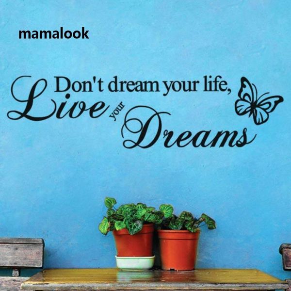 

wall stickers don't dream your life art quote decals home decor live dreams