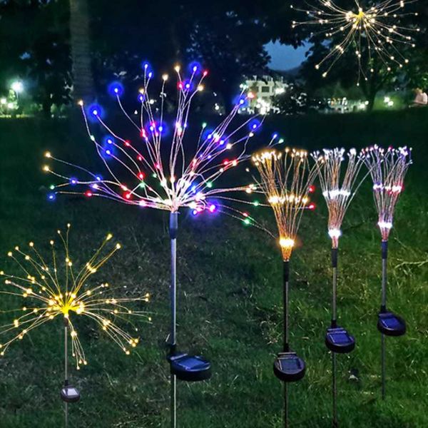 

solar lamps christmas year's day celebration outdoor charging waterproof sky star colorful lights lawn smart smoke lanterns