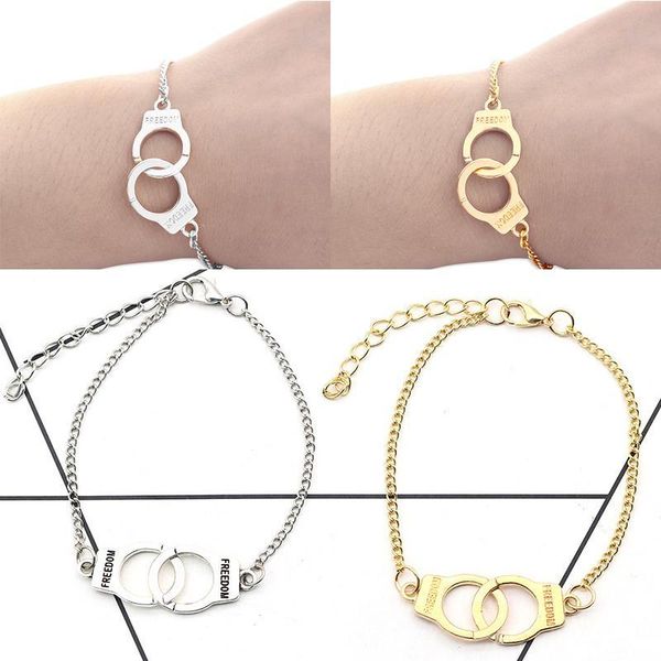 

link, chain women accessory 50 fifty shades of grey handcuffs bracelets carved letters bracelet link lobster clasp wristband, Black