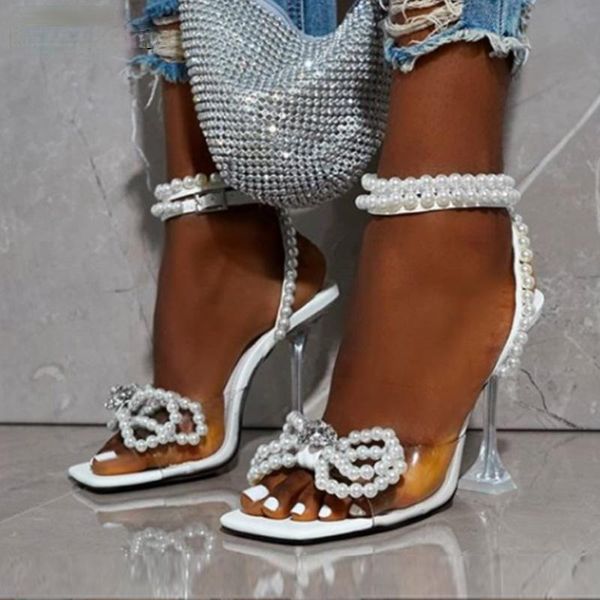 

women gladiator sandals shoes white string bead high heels summer party dress buckles pumps size 35-42, Black