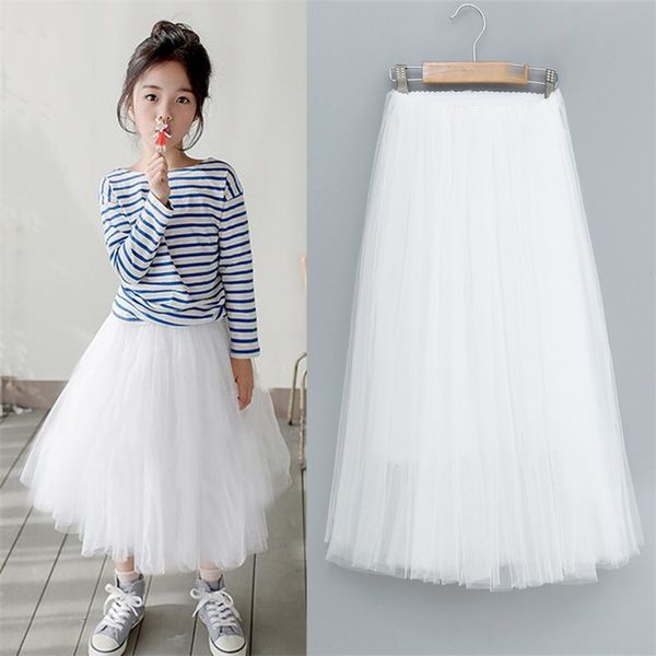 

girls tutu skirts long fluffy teenager skirt kids ball gown soft pettiskirts teen girl princess dance party clothes 3-12y 210629, Black