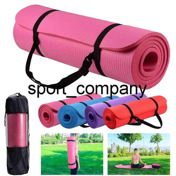 

non-slip yoga mat thick shock absorbing exercise pad with carrying strap for fitness workout pilates fitness gym 72x24inch