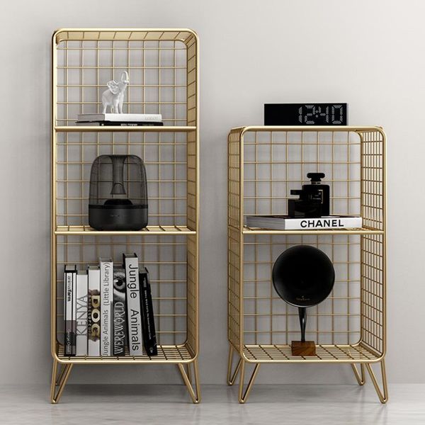 

hooks & rails nordic living room bedroom shelf corner bookshelf wrought iron multi-layer storage rack decorative display
