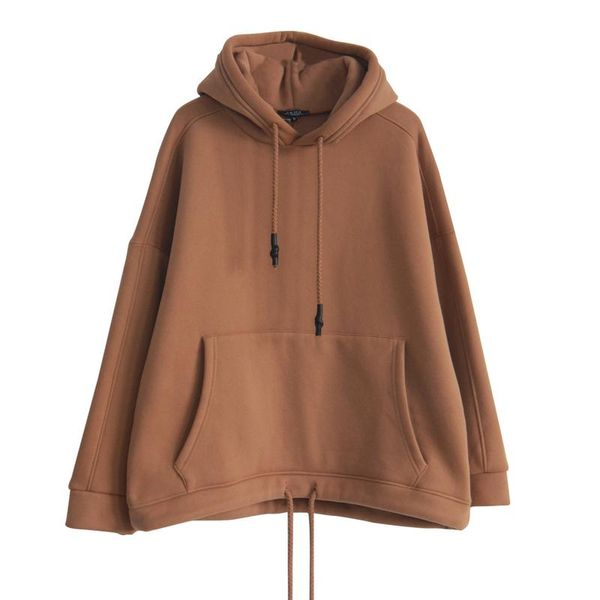 

women's hoodies & sweatshirts black, hoodie autumn and winter gray, fleece lining thick loose korean-style mid-length hooded jacket