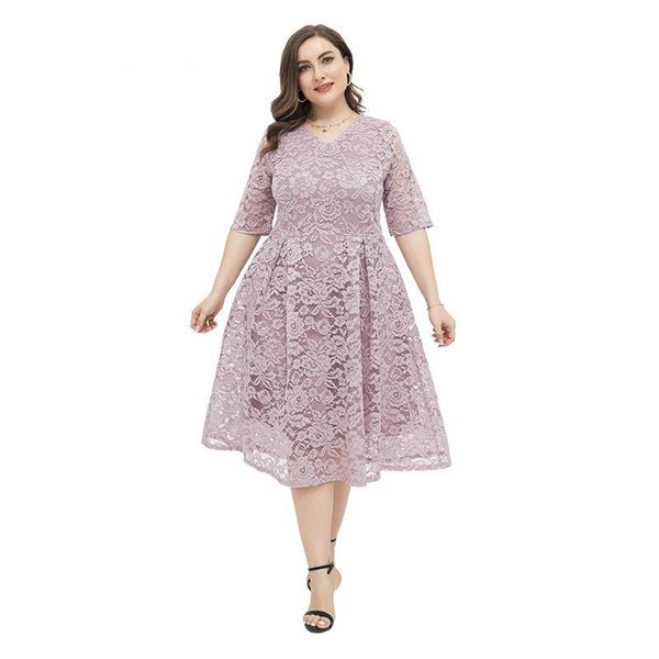 

plus size dresses womens lace cute xl-4xl dress fat  xxxl 3xl xxxxl woman ladies wear party cocktail evening a-line skater slim, Black