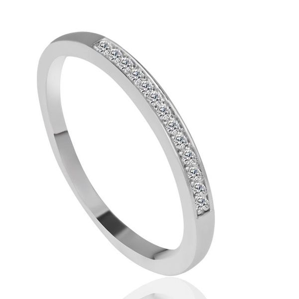 

wedding rings f&u korea style elegant engagement ring for girls clear crystal silver color high quality, Slivery;golden