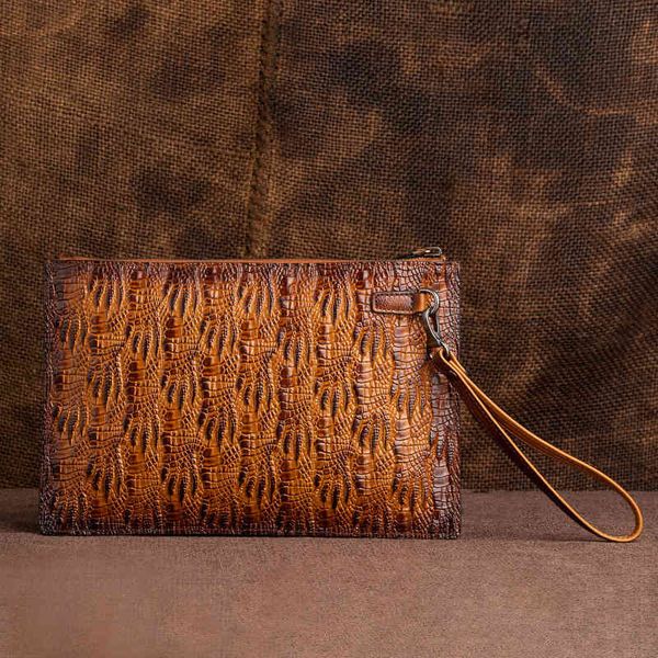 

bags wallet backpack 2021 creative men's personalized hand bag letter leather business large capacity litchi zipper, Black;red