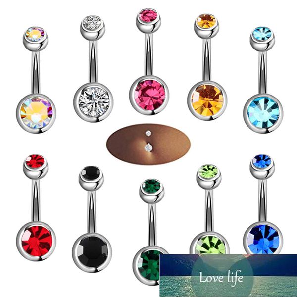 

5pcs/lot piercing navel surgical steel crystal rhinestone belly button rings navel, Silver
