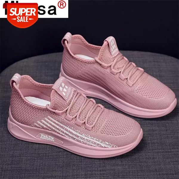 

2021 autumn fashion mesh breathable casual shoes lace up new round head women vulcanized comfortable light sneakers #5o8x