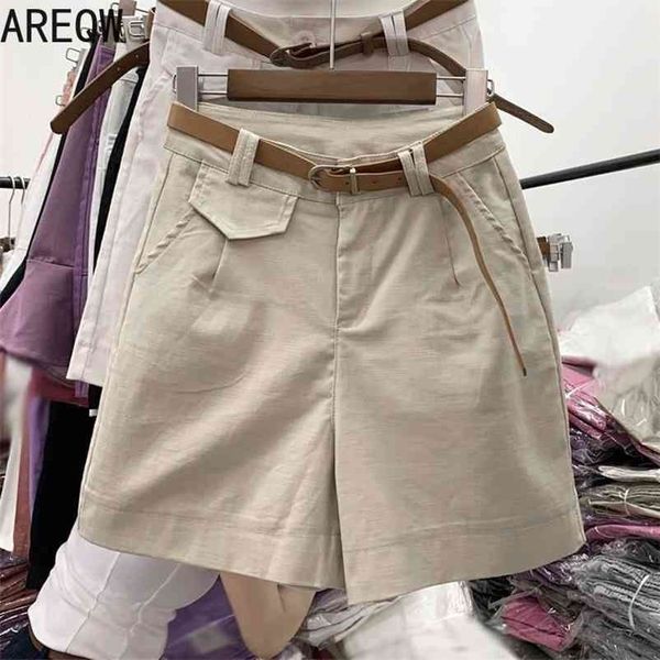 

women's loose wild trend casual wide-leg shorts summer high-waist cotton 210621, White;black