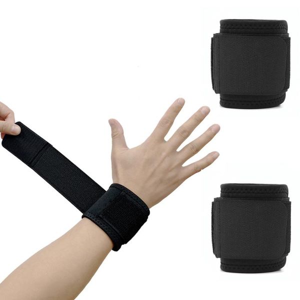 

2pc adjustable weightlifting wrist bands compression dual pressure brace gym fitness tendonitis pain relief wrap support, Black;red