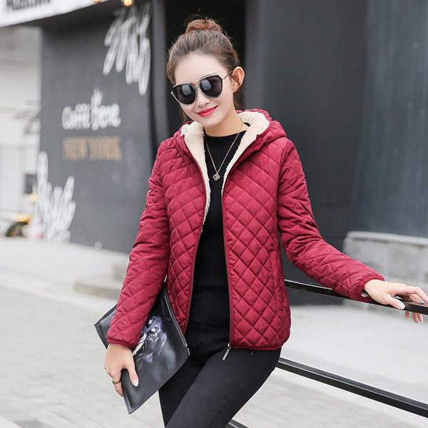 

women's trench coats cotton short hooded simple winter jacket long sleeve thick warm wild casual suit snow student tide, Tan;black