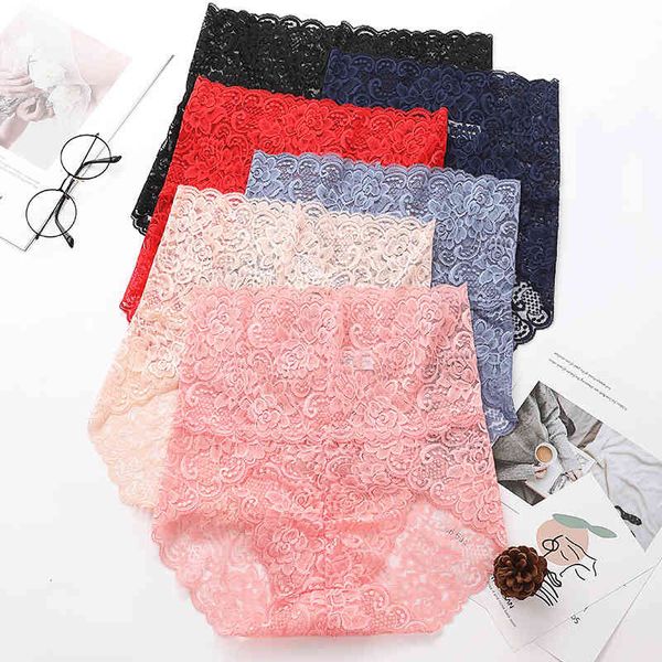 

high waisted women. cotton crotch belly lift hip lace large women's triangle panties, Black;pink