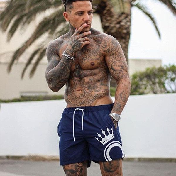 

men's swimwear 2021 mens bathing beach wear surf quick-drying sport running shorts printing swim trunks fashion pocket