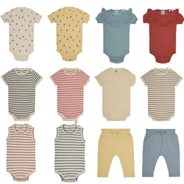 

rompers baby girls 2021 summer fub brand infant boys jumpsuit cotton knitted kids toddler bodysuit one piece child clothes, Blue