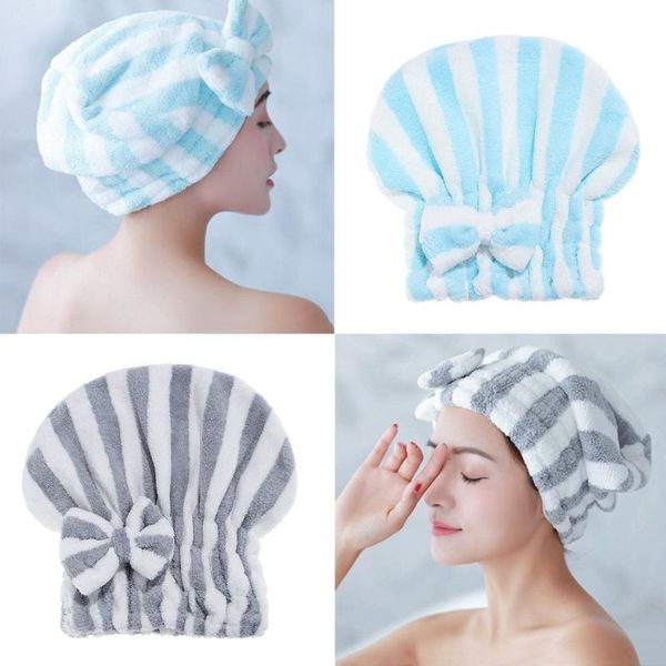 

shower caps velvet bowknot dry hair cap microfiber quick-drying bath accessories foe women