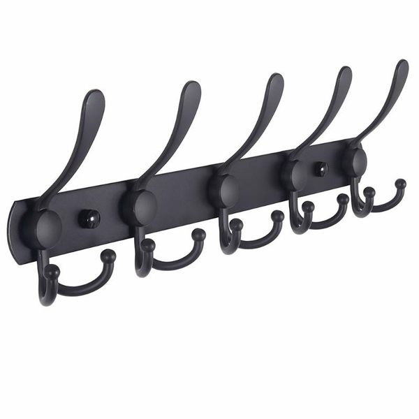 

hooks & rails retro heavy duty stainless steel coat hook bathroom el door back wall rack clothes with 5 tri