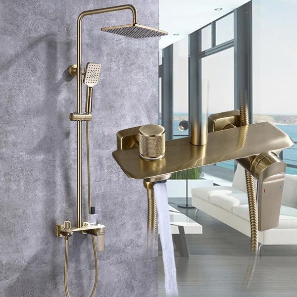 

bathroom shower sets brass gold set with all copper fittings hand-held pressurized water saving