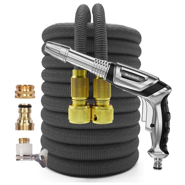 

watering equipments expandable garden hose 1/2 flexible magic pipe 150ft powerful pressure car wash jet water gun sprinkler manguera para ja