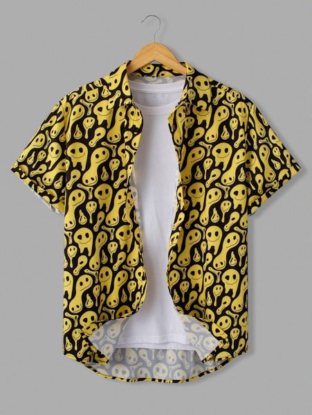 

men cartoon graphic shirt without tee 31bu#, White;black