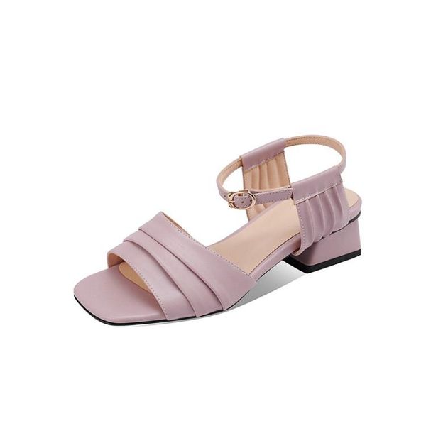 

sandals big size pleated decorative high heels women shoes woman summer ladies, Black