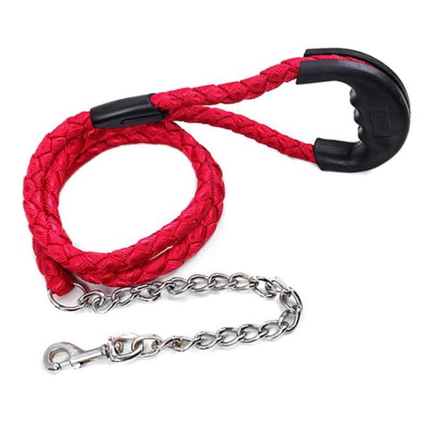 

anti bite and explosion proof dog collars leads leash harness collar perro punching chain traction rope iron belt pet products & leashes
