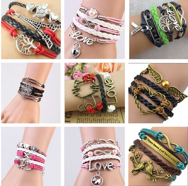 

2020 infinity bracelets jewelry mixed lots infinity charm bracelets silver lots style pick for people with good price, Golden;silver
