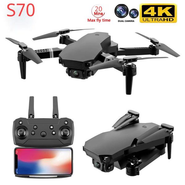 

drone 4k hd dual camera foldable height keeping wifi fpv 1080p real-time transmission rc quadcopter toy drones