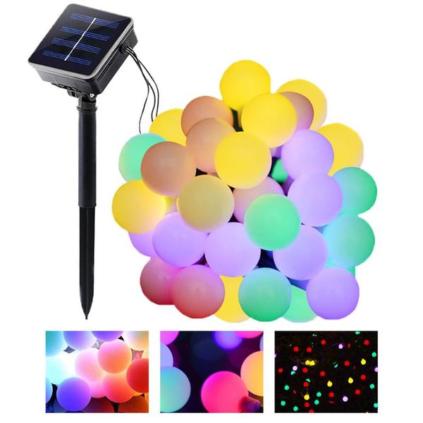 

strings solar lamp crystal ball waterproof led string light fairy bulb garden christmas decor for outdoor lights garland