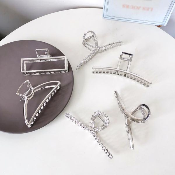 

hair clips & barrettes 2021 fashion instargram vintage rectangular hairclaw jewelry for women irregular geometric accessories1556, Golden;silver