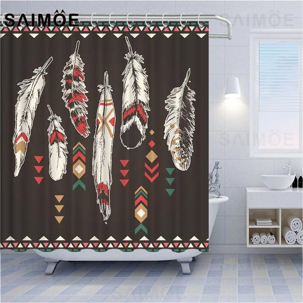 

shower curtains feather decoration curtain 3d retro mandala for bathroom waterproof fabric bathtub bath screens